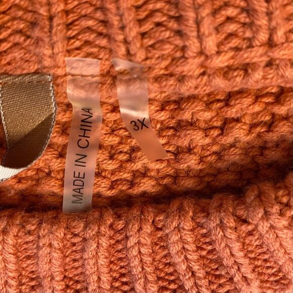 Soft Surroundings Coral Tunic Crewneck Sweater Pink Sweater Chunky Sz 3X - Picture 4 of 7